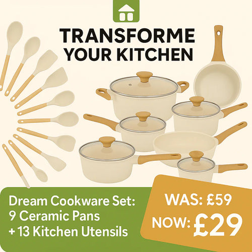 π₯ Full Kitchen Set: 9 Pots + 13 Free Utensils β Limited Stock!