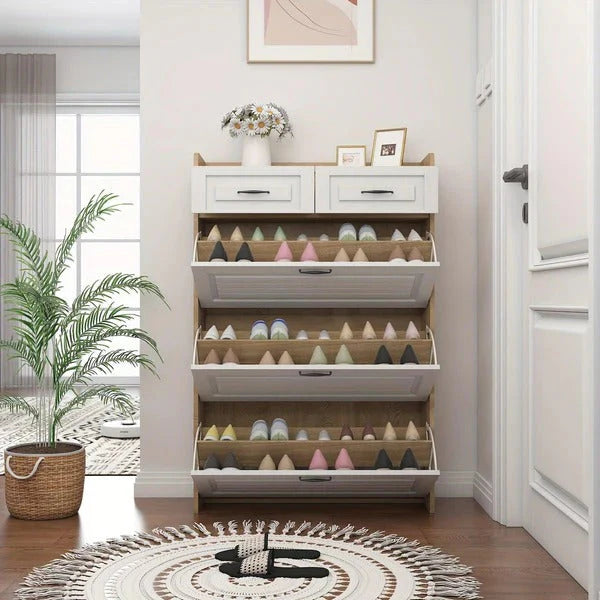 π₯ Best Seller! 3-Door Shoe Cabinet + 2 Drawers + FREE Backpack π