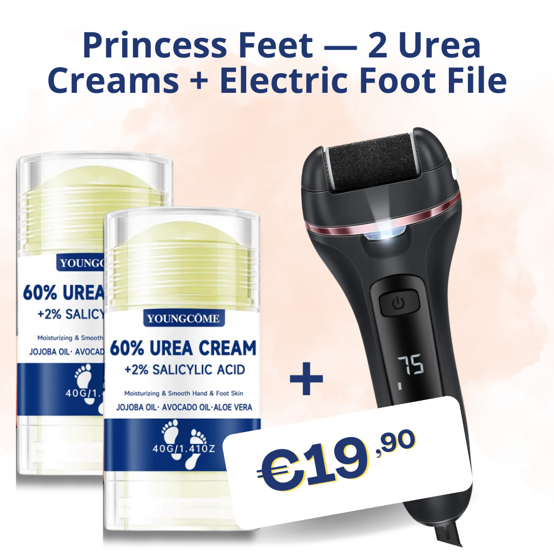 Princess Feet — 2 Urea Creams + Electric Foot File - only 60 units