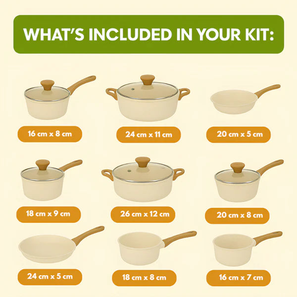 🔥 Full Kitchen Set: 9 Pots + 13 Free Utensils – Limited Stock!