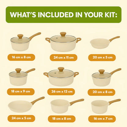 🔥 Full Kitchen Set: 9 Pots + 13 Free Utensils – Limited Stock!