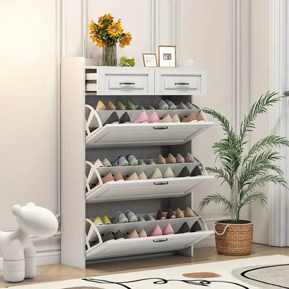 🔥 Best Seller! 3-Door Shoe Cabinet + 2 Drawers + FREE Backpack 🎁