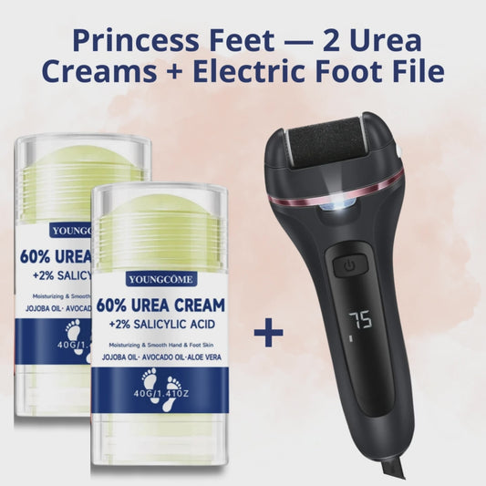 Princess Feet — 2 Urea Creams + Electric Foot File - only 60 units
